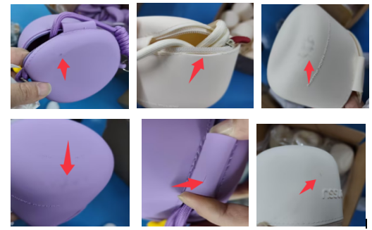 custom silicone storage tube bag with surface contamination defects